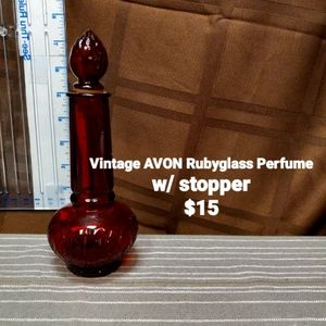 VINTAGE AVON RUBY GLASS PERFUME /W STOPPER